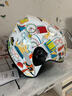 坦克摩托车头盔3C四分之三盔T536四季防风B.Duck电动车安全帽男女 白色摩登【童趣】【彩色镜片+透明镜片】 L（建议头围56-58cm） 实拍图