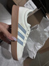 adidas「T头鞋」VL COURT 2.0复古休闲板鞋德训鞋阿迪达斯轻运动   汉玉白/蓝色/金色(推荐女生选小半码)   36 实拍图