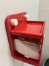 诺室卫生间纸巾盒免打孔吸盘浴室置物架壁挂式厕所卷纸巾架抽纸盒红色 实拍图