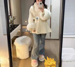 傲列气质斗篷感毛呢外套女狐狸毛领25秋冬新款双面羊绒大衣中长款 白色(围脖＋袖口毛) S 实拍图