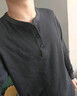 优衣库男装女装情侣华夫格亨利领套头衫长袖T恤25秋冬新款479784 09 黑色 M 实拍图