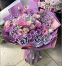 冉子花坊鲜花速递粉玫瑰百合向日葵混搭花束生日礼物全国同城配送真鲜花 韩式紫玫瑰绣球混搭花束 实拍图