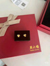 周六福小金花足金999黄金耳钉女生日礼物计价AC090379  一对 约0.67g 实拍图