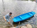乔洛夫大型玻璃钢船渔船木船加厚橡皮船纤维船捕鱼船小船钓鱼船PE塑料船 2.8*0.9原木色标准款 实拍图