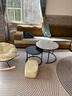 顺冠茶几客厅茶台仿岩板创意北欧茶桌现代小户型简约圆形小桌子极简型 【送货上门】黑架-70白纹+50黑纹 实拍图