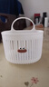 可爱壁挂式收纳篮多功能厨房浴室小挂篮免打孔挂墙首饰盒小号 白色大嘴挂壁收纳盒 实拍图