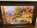 画测欧美梵高手绘油画世界名画卧室壁画餐厅挂画美式丰收客厅装饰画 T8763 50*35cm单幅 纹理面+美式棕框（99%用户选择） 实拍图