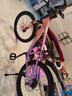 凤凰山地自行车男女变速山地车碟刹青少年儿童自行车学生单车 星际 粉紫【变速+辐条轮】 22寸【适合130-170cm】 实拍图