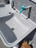 石英石洗衣池一体台盆阳台户外洗手池家用庭院室外洗菜盆农村水槽 灰色/长90宽57高80cm/挡水【加厚】 实拍图
