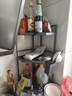 天地鱼（TDYU）厨房置物架家用台面转角三角架子调料品盐调味罐多层不锈钢收纳架 【不锈钢】3层中号+筷筒+挂钩*2 实拍图