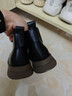 ZHR马丁靴女2025冬季新款加绒英伦风短靴女显瘦靴子女K288A黑色37 实拍图