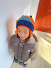 牧萌儿童帽子秋冬季护耳男女童保暖毛线针织帽宝宝学生时尚童帽 橘色 实拍图