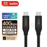 贝尔金（BELKIN）USB4数据线 兼容雷电3 全功能Type-C数据线 PD快充100W 适配苹果笔记本ipad 黑色 INZ001 实拍图