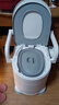 灏琦老人移动式坐便器移动马桶坐便椅便携式马桶卧室用大便座椅临时 增高款+软垫+房间用（灰色） 实拍图