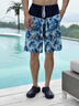 迪卡侬泳裤男游泳平角宽松游泳装备男士泳衣泳裤温泉海边冲浪沙滩裤男 【五分泳裤】-蓝色夏威夷 M 实拍图