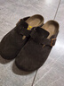 Devo软木拖鞋女秋冬季舒适包头拖鞋勃肯鞋女士拖鞋3624 深棕色反绒皮（双扣升级版） 36 （建议拍小一码） 实拍图