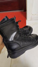 达芙妮马丁靴女2023新款秋冬短靴女英伦风加绒厚底白色单靴子女 黑色（薄绒款） 37 实拍图