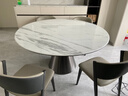 鲁菲特大理石餐桌意式轻奢高级感微晶石高端餐桌可旋转方圆两用餐厅饭桌 威尼斯棕桌面-碳素钢底座-263#椅 1.35米 一桌六椅 实拍图