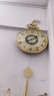 凯琴新中式挂钟客厅钟表黄铜现代简约钟饰家用挂墙钟带日历电波自动钟 黄铜小号9018无日历-鲍鱼贝壳盘 手动调时静音机芯（保10年） 实拍图