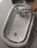 iuu婴儿洗澡盆 可折叠宝宝浴盆大号 洗澡神器躺托浴架新生儿童用品 【北欧灰】+脸盆*3 材质：FAD食品级材质检测认证 实拍图