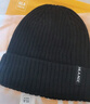 海澜之家（HLA）帽子男士秋冬季保暖加绒毛线针织帽女含羊毛防风防寒 黑色 实拍图