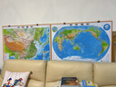 3D凹凸立体中国地形图+世界地形图套装（尺寸1.06m×0.74m）学生地图政务用图办公室书房装饰（套装共2册） 实拍图