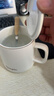 传旗陶瓷马克杯带勺盖咖啡杯牛奶杯早餐杯办公杯男女茶杯描金白400ml 实拍图