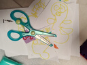 STAD 日本 KUTSUWA 可慈王儿童小孩幼儿宝宝安全剪刀学生手工剪纸 圆头不伤手 SS117MT 薄荷蓝 实拍图