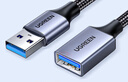 绿联USB3.0延长线 公对母数据连接线 适用U盘鼠标键盘打印机分线器扩展加长转接线铝壳编织2米10497 实拍图