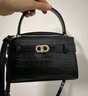 CHARLES&KEITH鳄鱼纹凯莉包手提斜挎婚包包女包生日礼物CK2-50270880-1 Black黑色 S 实拍图