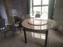 梓屋餐桌家用加厚岩板餐桌椅组合方圆两用餐桌813#1.35米桌+101皮椅*8 实拍图