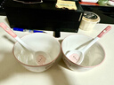 釉下彩可爱卡通碗碟套装家用高颜值陶瓷碗筷盘餐具 2碗2勺 4件套 实拍图