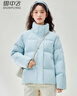 雪中飞短款羽绒服女时尚小个子休闲百搭舒适立领加厚保暖外套天空蓝  S 实拍图