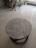 睢尚美（SUISHANGMEI）意式极简岩板茶几简约现代客厅圆形小茶几家用小户型创意茶桌角几 A款岩板圆60卡莱特灰+黑架 实拍图
