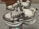 骆驼（CAMEL）丑萌登山鞋女增高厚底运动休闲鞋户外时尚徒步鞋 L24S076620米/银/黑 36 实拍图