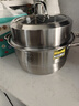 炊大皇304不锈钢双层蒸锅家用复合底汤锅蒸馒头包子可视可立高拱盖28cm 实拍图