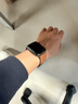 istrap适用苹果手表表带真皮牛皮apple watch手表带S11/10/9/8/7/6/SE男女士iWatch ultra2/3腕带 浅棕白线丨银色配件 44/45/46MM表盘【适用Watch 实拍图