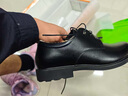 卡帝乐鳄鱼（CARTELO）牛皮正装休闲男士低帮系带皮鞋男冬季保暖男式棉鞋1511黑色加棉43 实拍图