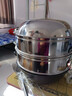 中轶（INYI）大炒锅加深无涂层铸铁锅生铁锅蒸炖锅炒菜锅燃气电磁灶通用大容量 34cm套装【二层蒸笼】 34cm 实拍图