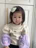 库洛米宝宝袖套小月龄秋冬儿童羽绒服防水护袖防污耐脏婴幼儿套袖 紫色库米【长约17.5cm】 实拍图