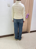 雅鹿运动轻薄羽绒服女2025冬季新款时尚短款针织拼接保暖立领健身服 米白 L (165) 【推荐100-115斤】 实拍图