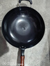 阎铁匠章丘炒锅铁锅 炒菜锅无涂层家用不易粘锅圆底轻便炒勺锻打已开锅 34cm黑锅镜面木把带耳4-6人D 34cm 圆底炒锅 实拍图
