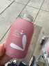 【京东物流送货上门】萌萌兔卡通水杯女牛奶玻璃杯创意便携杯子 粉色萌萌兔 330ml 1只 实拍图