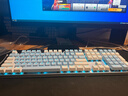 达尔优（dareu）EK815机械合金版键盘 有线键盘  电竞游戏键盘 多键无冲108键单光 女生 白色蓝色 茶轴 实拍图