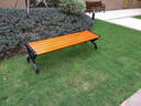 来瑞成公园休息椅 木质长椅 铸铝公园椅户外长椅防腐实木塑木靠背休闲椅 1.2米高级塑木方凳款 实拍图