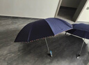 天堂 加大雨伞三折 晴雨两用商务伞经典格纹10骨大雨伞男女 藏青 实拍图