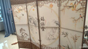 中式简易折叠可移动屏风遮挡板帘客厅隔断墙卧室现代简约办公室 单面图案送底座（加厚加粗） 1.8米高4扇一组2米宽 实拍图