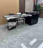 澳润森意式极简奢石岛台餐桌一体可伸缩现代简约家用岩板吧台饭桌椅组合 哑光范思哲黑【公牛插座】+4椅 160cm 伸缩总长195-235 实拍图