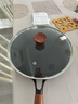 凌丰平底锅精铁煎锅不易粘锅无涂层家用煎蛋锅电磁炉燃气灶通用 含玻璃锅盖 28cm 实拍图