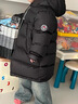 保姆鹅  【风墙】儿童羽绒服宝宝中长款护脸加厚外套保暖童装[NG2664] 炭黑 120 实拍图